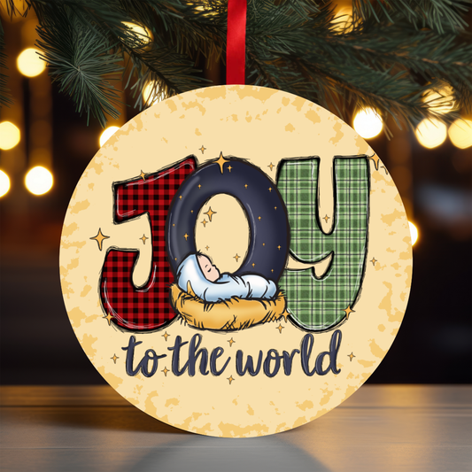 Joy To The World Ornament OR13 - Sublimation