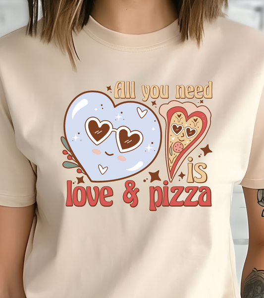 Love and Pizza Shirt - Screenprinted