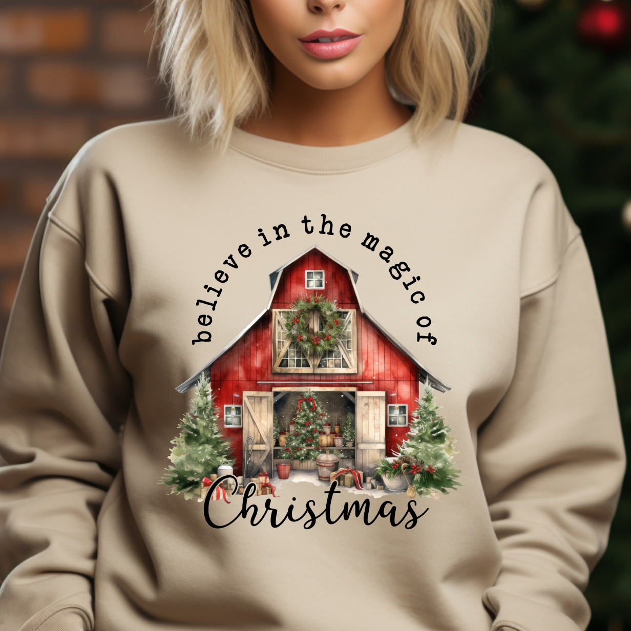 Magic Of Christmas Barn Shirt CH90 - Screenprinted