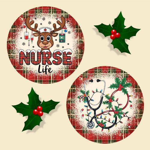 Nurse Christmas Ornament Set OR212 - Sublimation