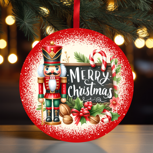 Nutcracker Merry Christmas Ornament OR66 - Sublimation