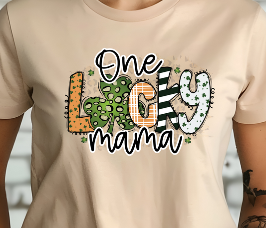 One Lucky Mama Shirt - Screenprinted