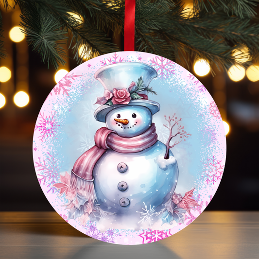 Pastel Snowman Ornament OR112 - Sublimation