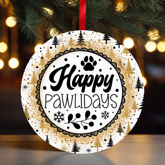 Pet Happy Pawlidays Ornament OR69 - Sublimation