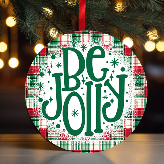 Plaid Be Jolly Ornament OR78 - Sublimation