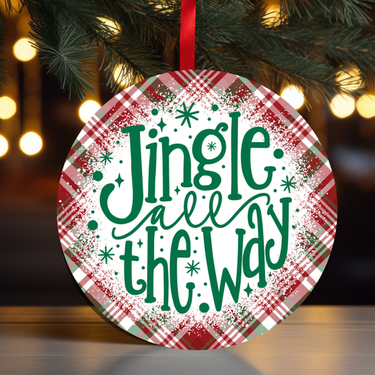 Plaid Jingle All The Way Ornament OR81 - Sublimation