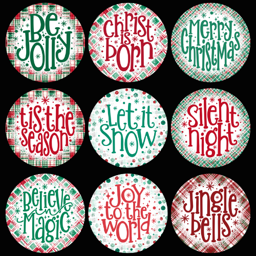 Plaid Ornament Set OR216- Sublimation