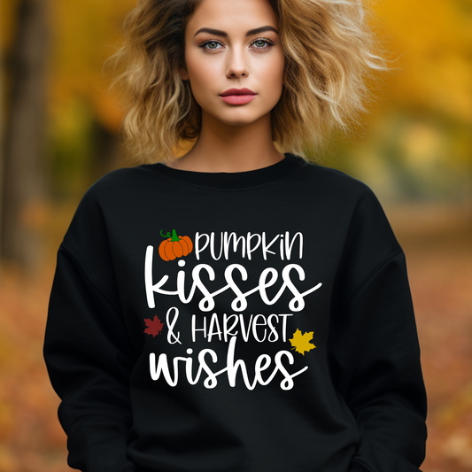 Pumpkin Kisses Harvest Wishes Shirt - Screenprinted