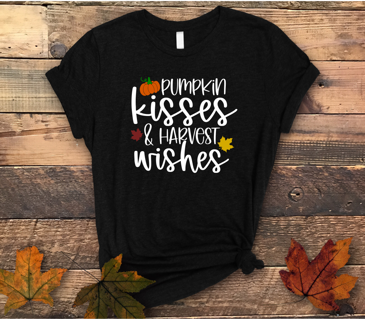 Pumpkin Kisses Harvest Wishes Shirt - Screenprinted