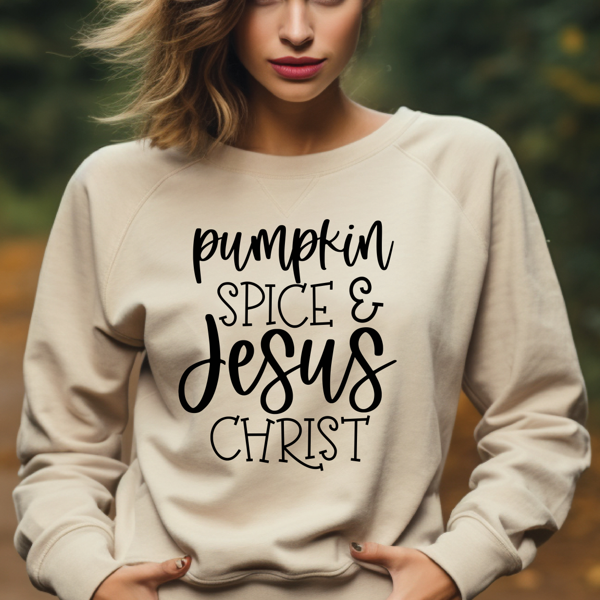 Pumpkin Spice and Jesus Christ Shirt - Screenprinted