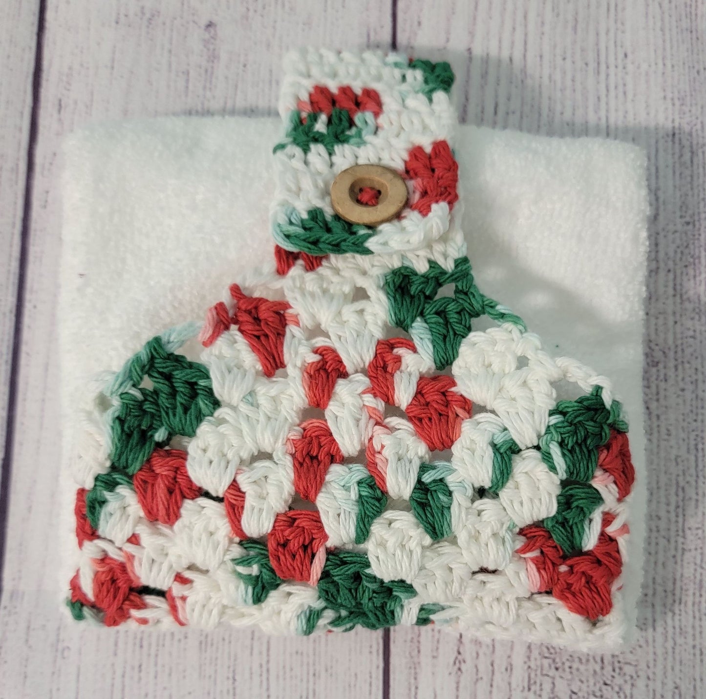 Red White Green - Crochet Towel Top