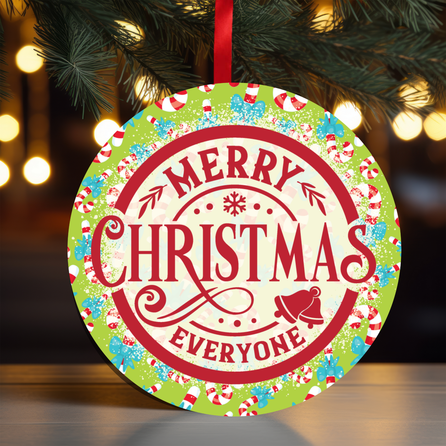 Red Merry Christmas Everyone Ornament OR88 - Sublimation