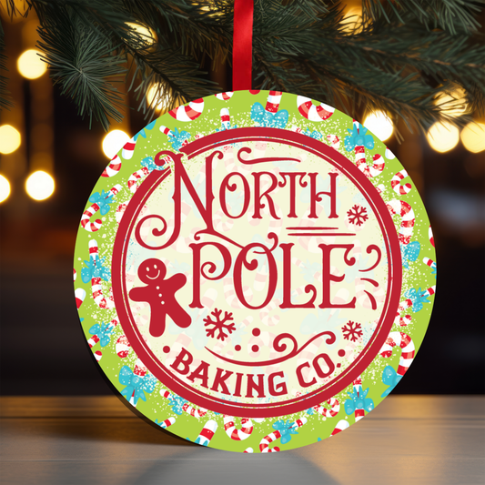 Red North Pole Ornament OR90 - Sublimation