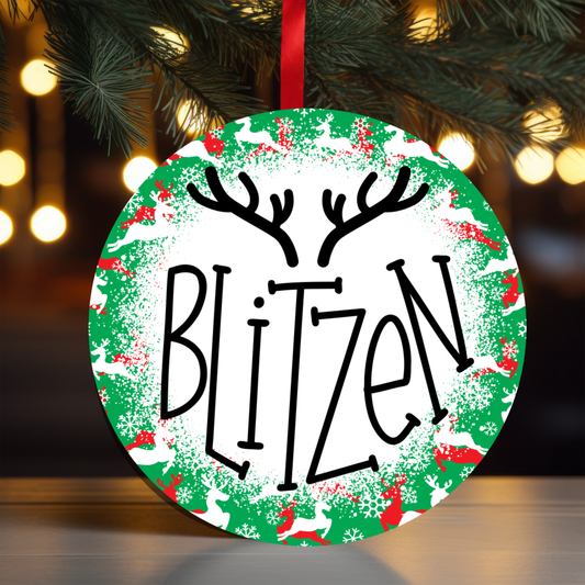 Reindeer Blitzen Ornament OR92 - Sublimation