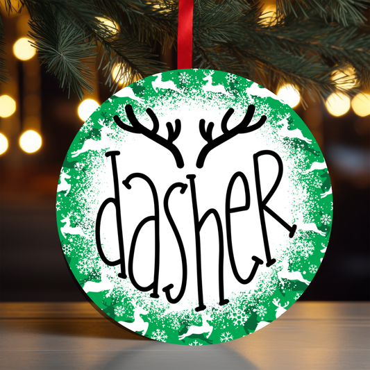 Reindeer Dasher Ornament OR96 - Sublimation