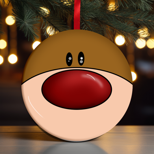 Reindeer Face Ornament OR11 - Sublimation