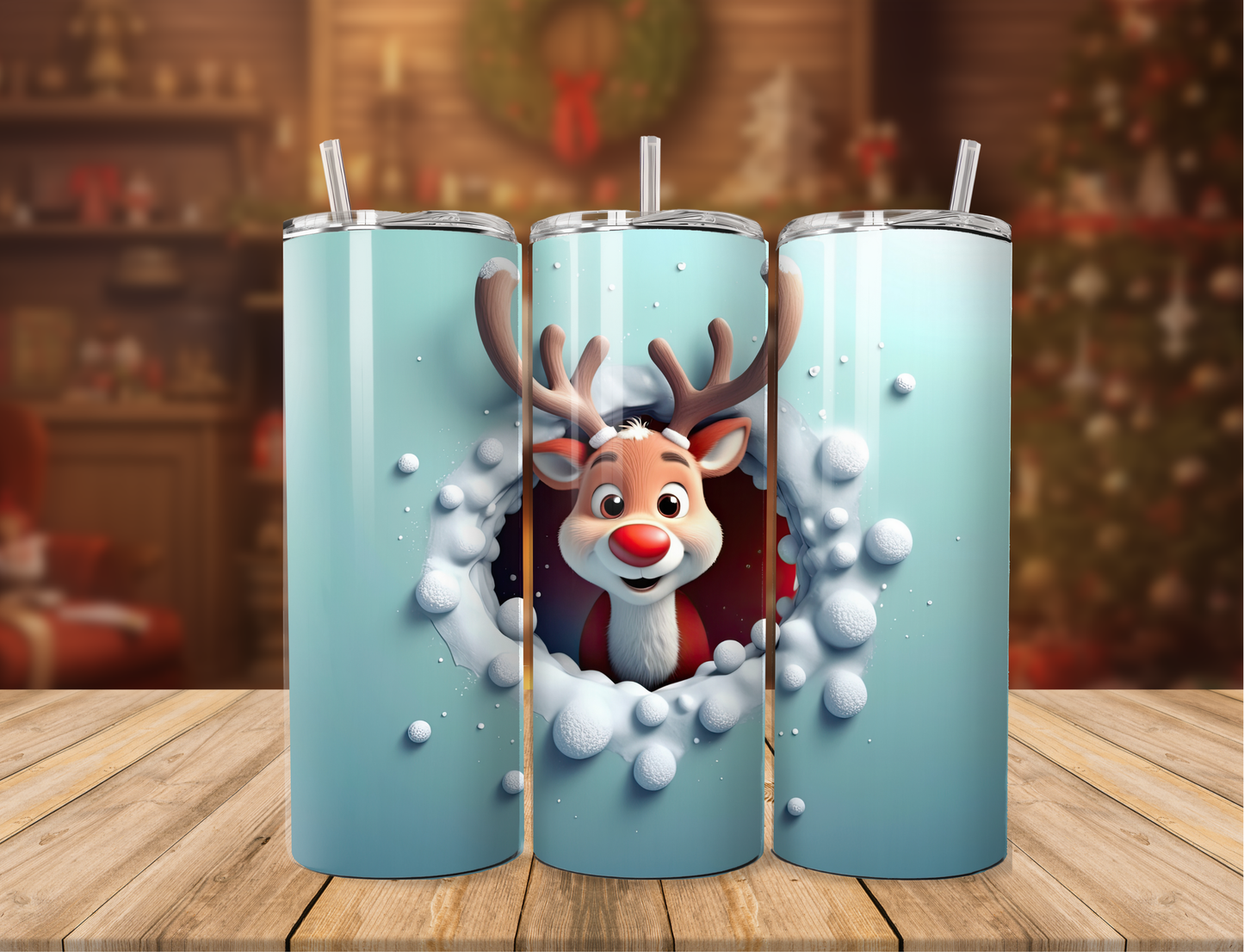 Rudolph Peeking Tumbler