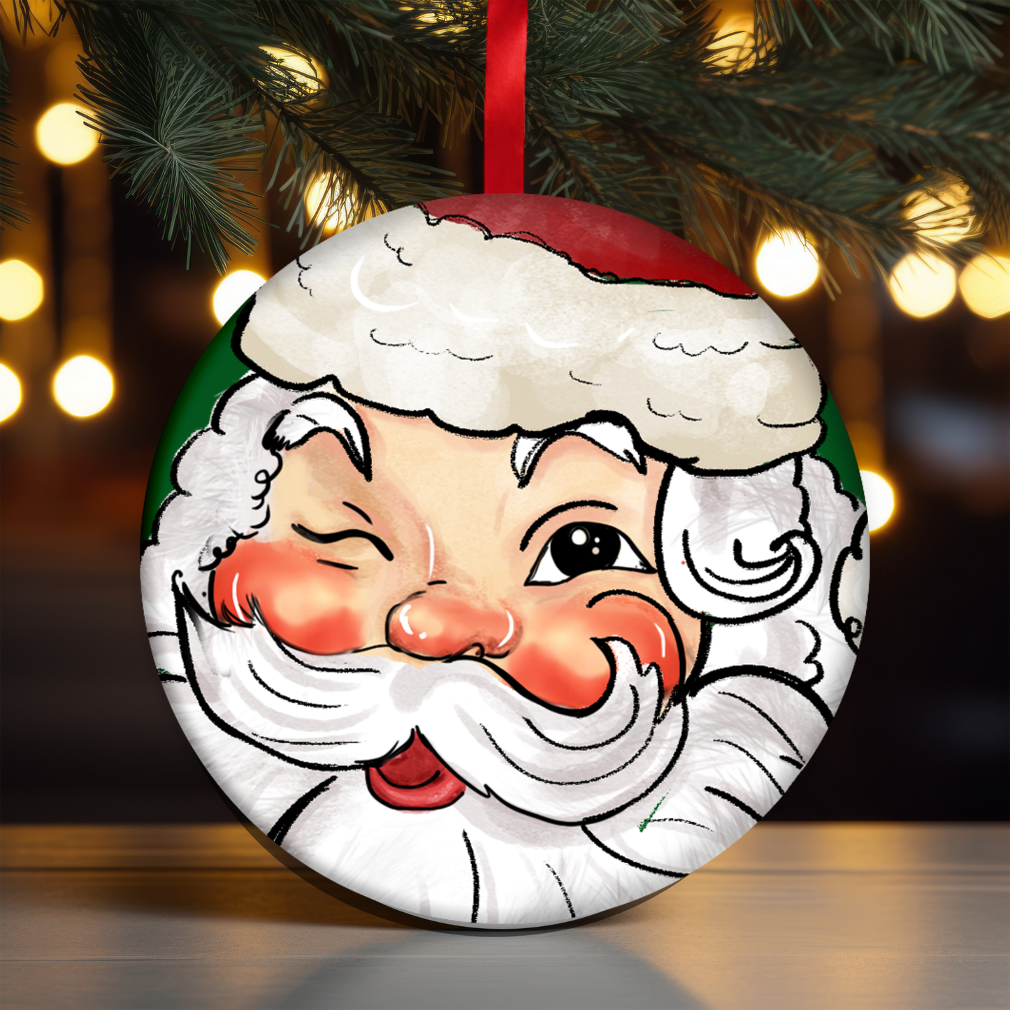 Santa Face Ornament OR8 - Sublimation