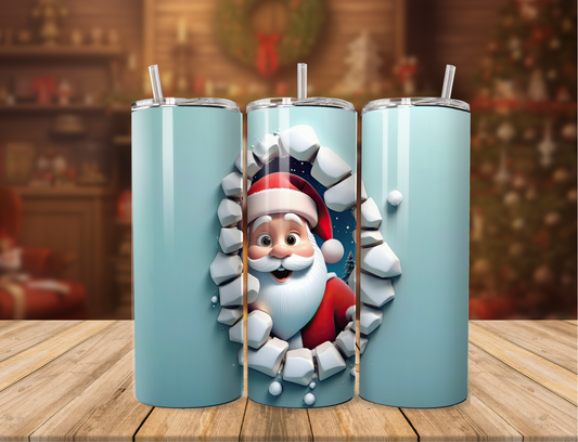 Santa Peeking Tumbler