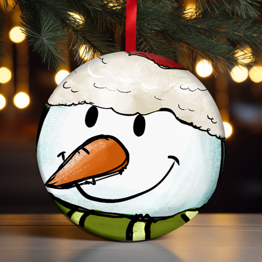 Snowman Face Ornament OR10 - Sublimation