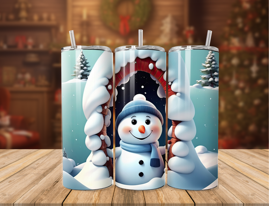 Snowman Peeking Tumbler