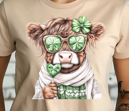 St Patrick's Hyland Cow Shirt - Screenprinted