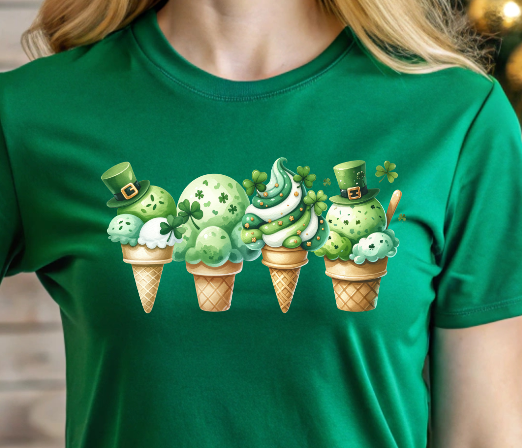 St Patrick's Ice Cream Shirt - Screenprinted