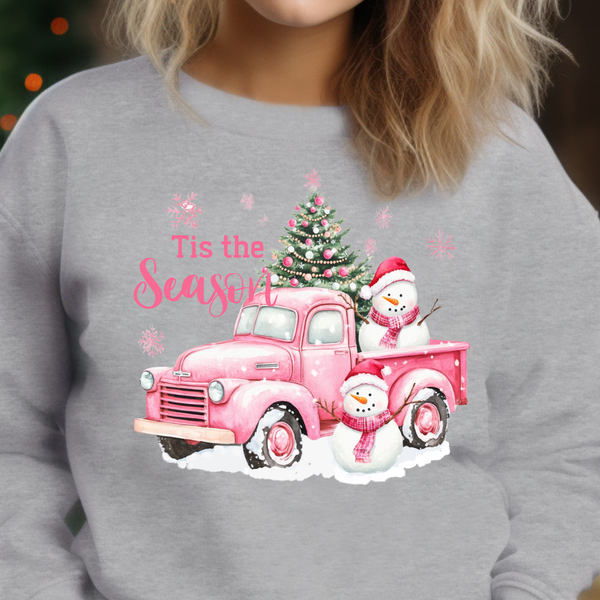 Tis The Season Pink Shirt CH138 - Screenprinted