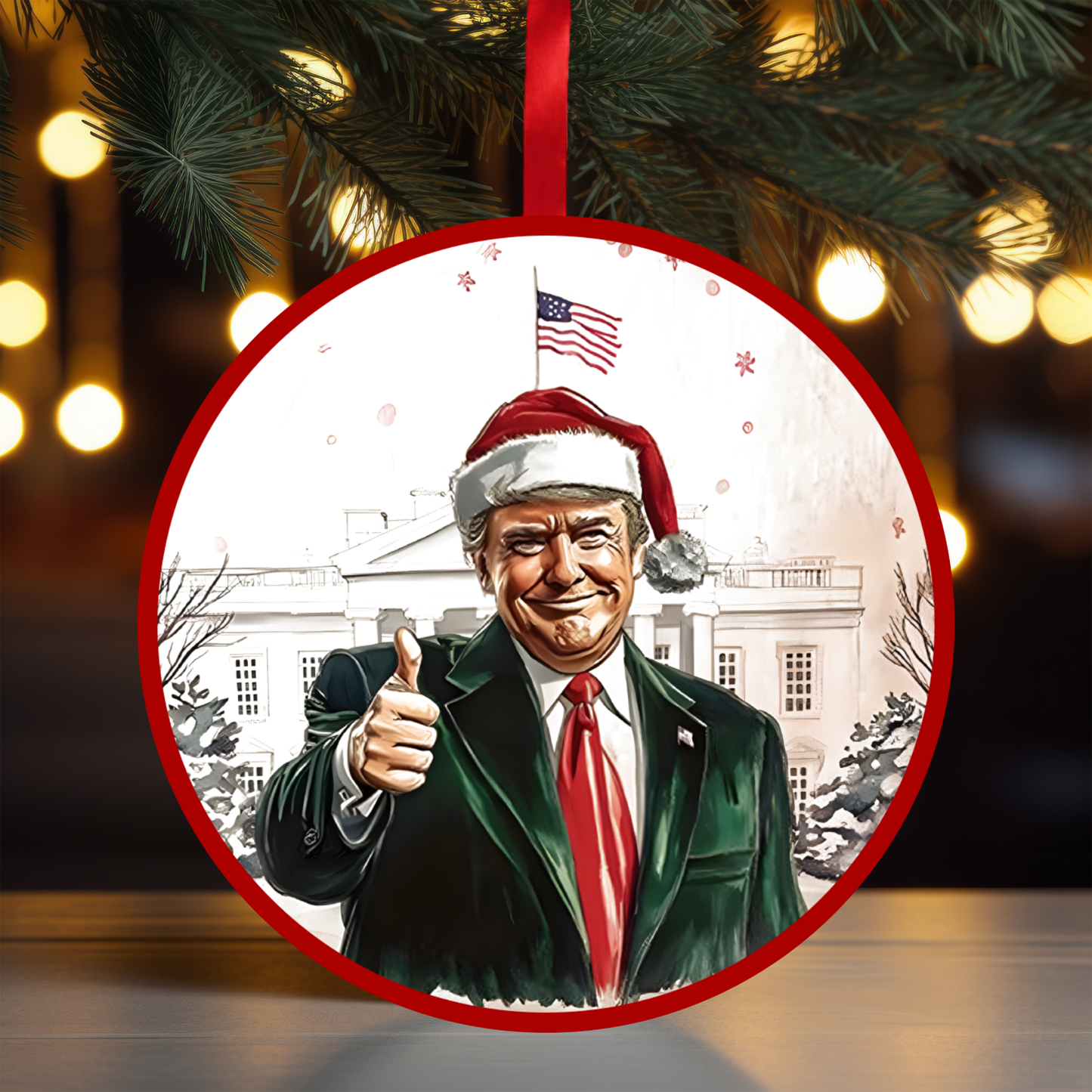 Trump White House Ornament OR122 - Sublimation