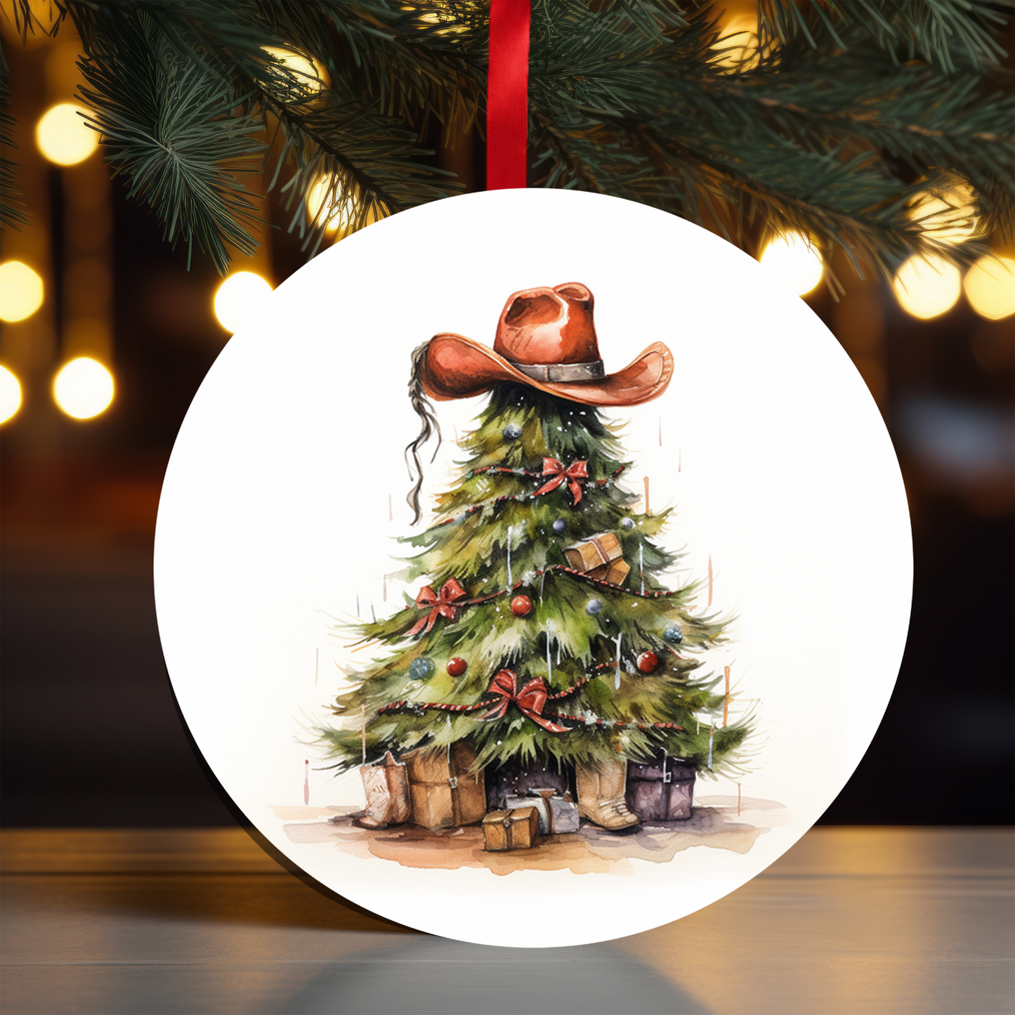 Western Christmas 3 Ornament OR109 - Sublimation