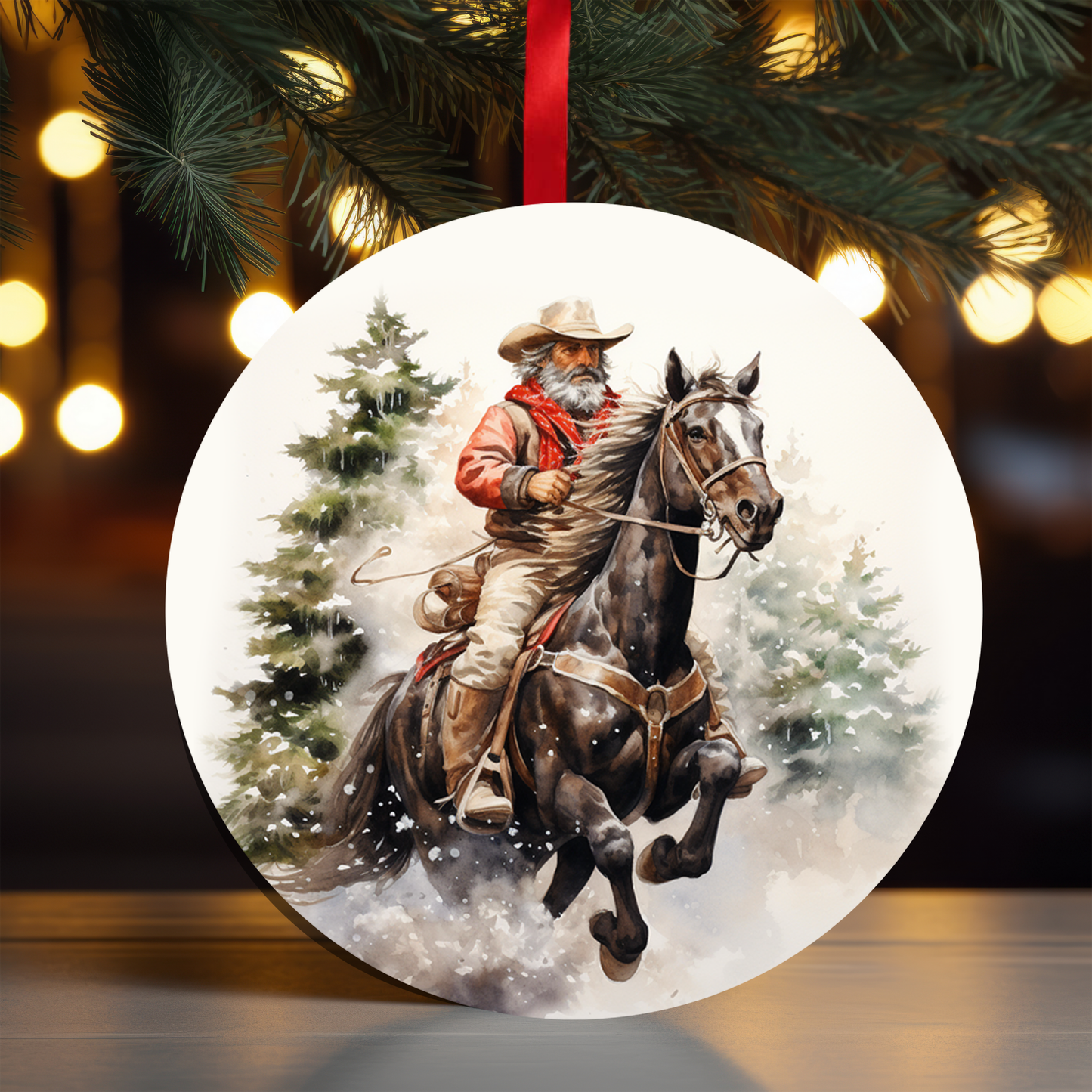 Western Christmas 4 Ornament OR110 - Sublimation