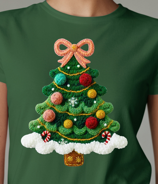 Christmas Tree Yarn Shirt - Screenprinted
